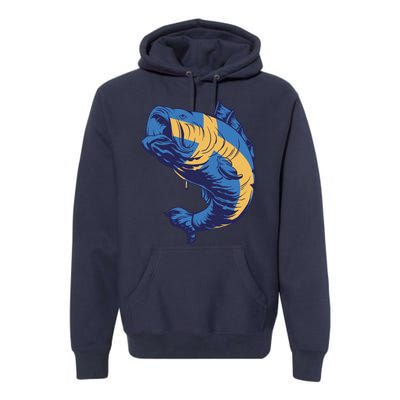 Swedish Flag Fish Premium Hoodie