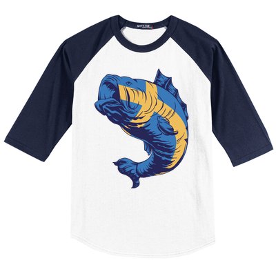 Swedish Flag Fish Baseball Sleeve Shirt