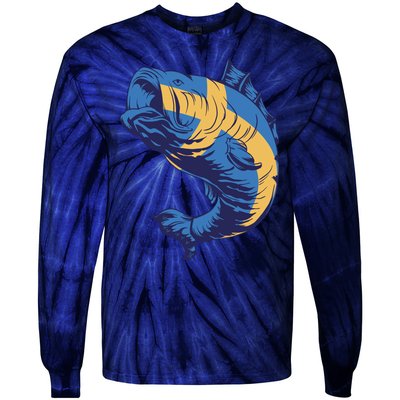 Swedish Flag Fish Tie-Dye Long Sleeve Shirt