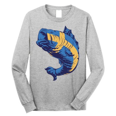 Swedish Flag Fish Long Sleeve Shirt