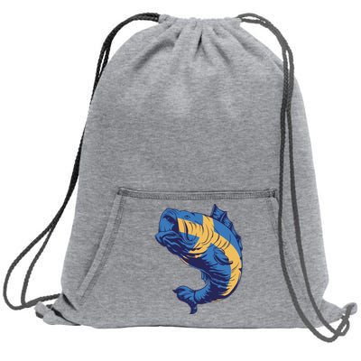 Swedish Flag Fish Sweatshirt Cinch Pack Bag