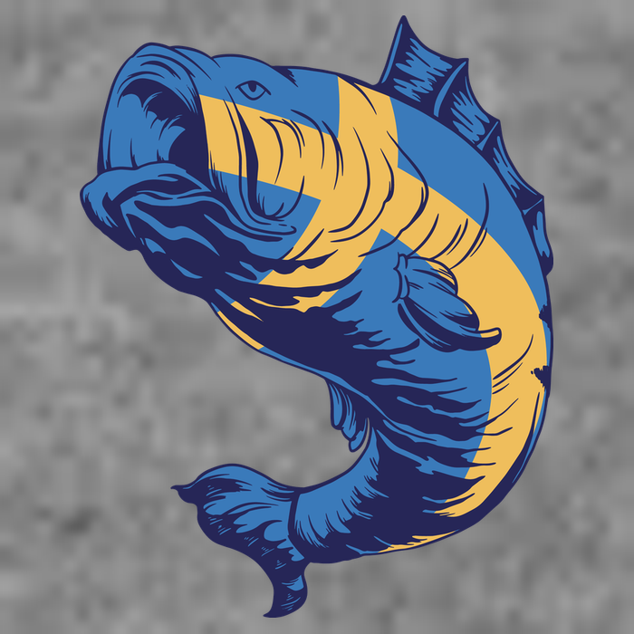 Swedish Flag Fish Hooded Wearable Blanket