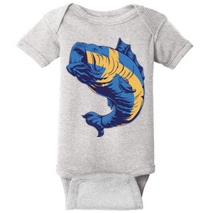 Swedish Flag Fish Baby Bodysuit