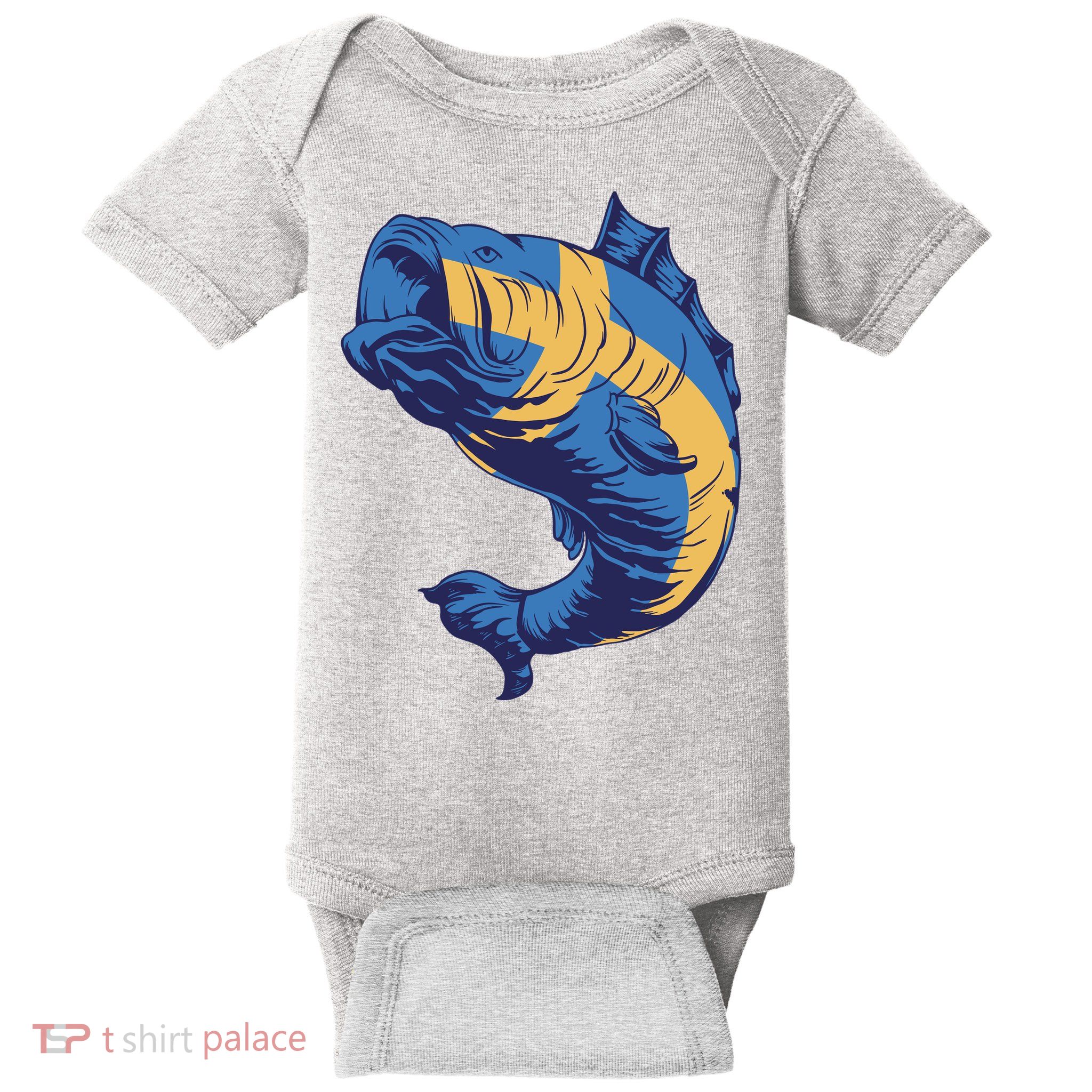 Swedish Flag Fish Baby Bodysuit