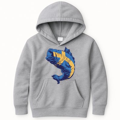 Swedish Flag Fish Kids Hoodie