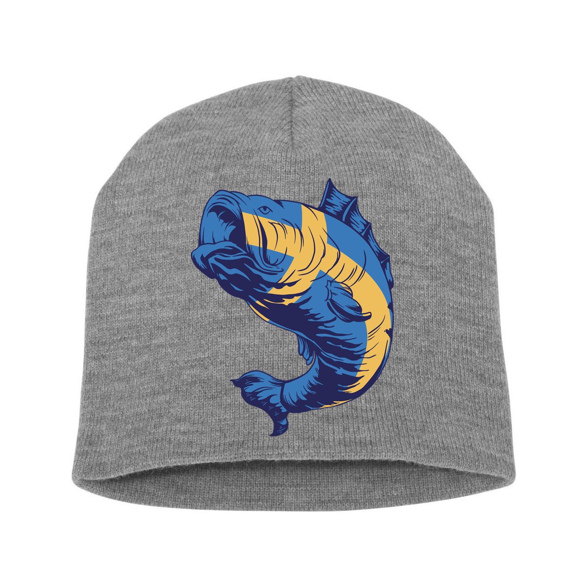 Swedish Flag Fish Short Acrylic Beanie