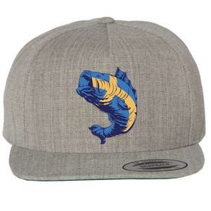 Swedish Flag Fish Wool Snapback Cap