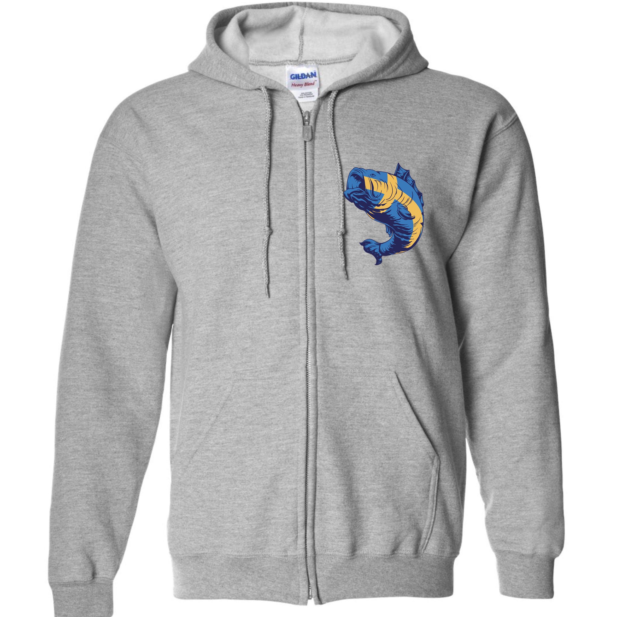 Swedish Flag Fish Full Zip Hoodie