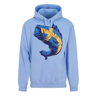 Swedish Flag Fish Unisex Surf Hoodie