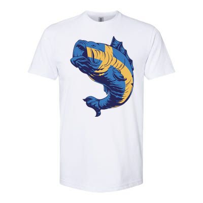 Swedish Flag Fish Softstyle CVC T-Shirt