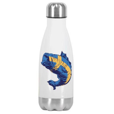 Swedish Flag Fish Stainless Steel Insulated Water Bottle