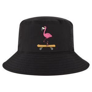 Skateboarding Flamingo Funny Skateboard Flamingo Cool Comfort Performance Bucket Hat