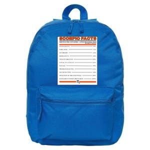 Scorpio Facts Funny Gift 16 in Basic Backpack