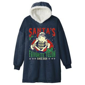 SantaS Favorite Felon Since 2024 Christmas Xmas Hooded Wearable Blanket