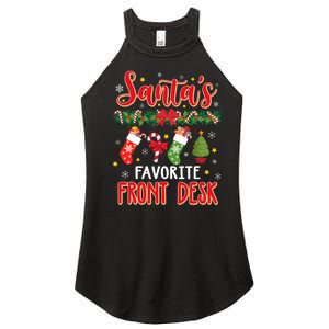 SantaS Favorite Front Desk Santa Hat Xmas Women’s Perfect Tri Rocker Tank