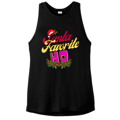 SantaS Favorite Funny Christmas Hat Ladies PosiCharge Tri-Blend Wicking Tank