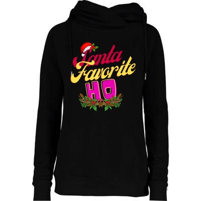 SantaS Favorite Funny Christmas Hat Womens Funnel Neck Pullover Hood