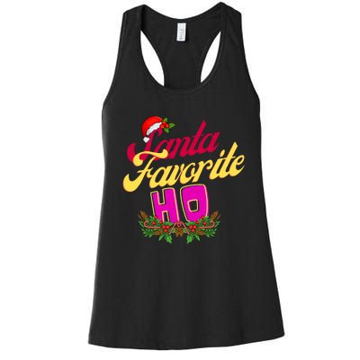 SantaS Favorite Funny Christmas Hat Women's Racerback Tank