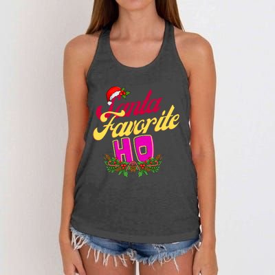 SantaS Favorite Funny Christmas Hat Women's Knotted Racerback Tank