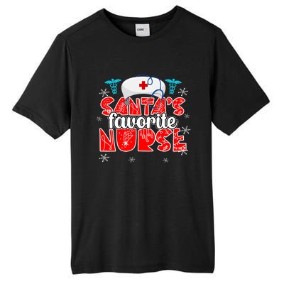 SantaS Favorite Funny Nurse Hat Christmas Xmas Cute Cool Tall Fusion ChromaSoft Performance T-Shirt