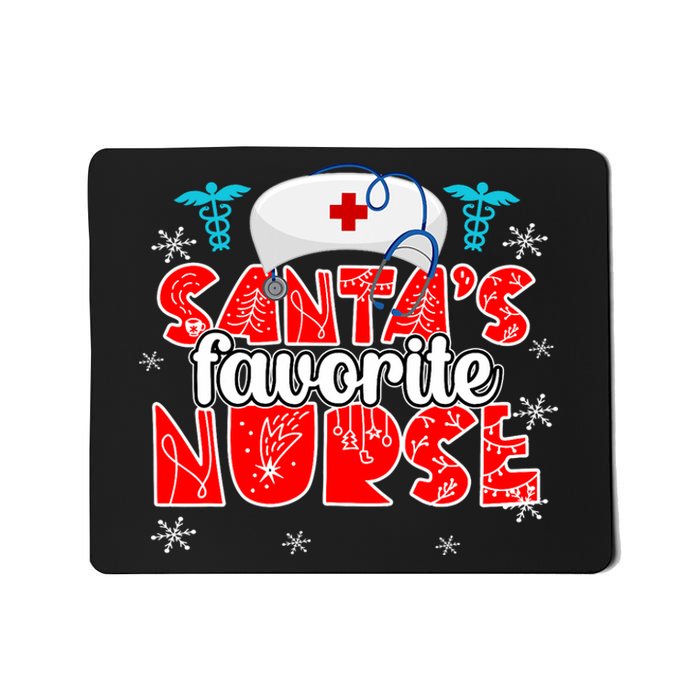 SantaS Favorite Funny Nurse Hat Christmas Xmas Cute Cool Mousepad