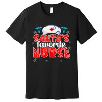 SantaS Favorite Funny Nurse Hat Christmas Xmas Cute Cool Premium T-Shirt