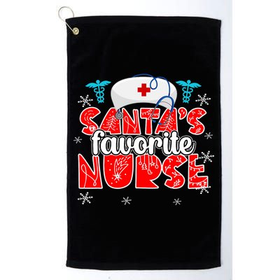 SantaS Favorite Funny Nurse Hat Christmas Xmas Cute Cool Platinum Collection Golf Towel