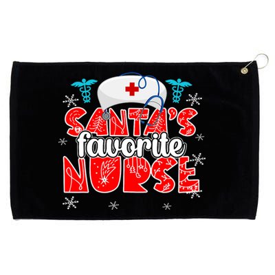 SantaS Favorite Funny Nurse Hat Christmas Xmas Cute Cool Grommeted Golf Towel