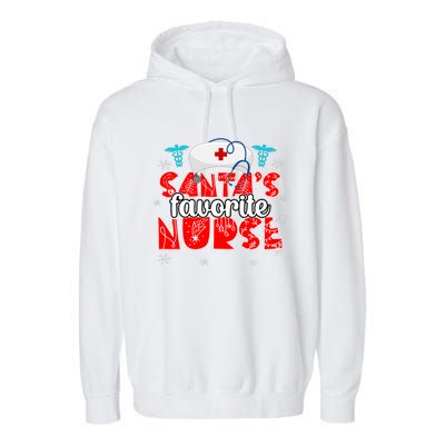 SantaS Favorite Funny Nurse Hat Christmas Xmas Cute Cool Garment-Dyed Fleece Hoodie