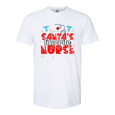 SantaS Favorite Funny Nurse Hat Christmas Xmas Cute Cool Softstyle CVC T-Shirt