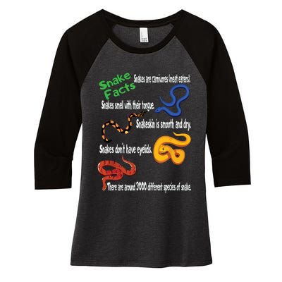 Snake Facts Funny Boy Girl Snake Lover Women's Tri-Blend 3/4-Sleeve Raglan Shirt