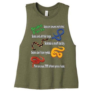 Snake Facts Funny Boy Girl Snake Lover Women's Racerback Cropped Tank