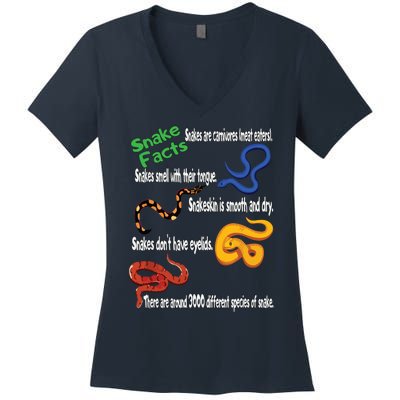 Snake Facts Funny Boy Girl Snake Lover Women's V-Neck T-Shirt