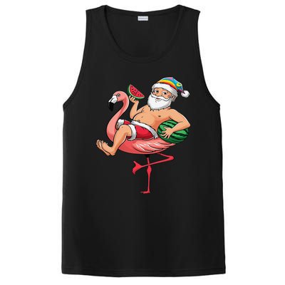 Santa Flamingo Floatie Christmas In July Watermelon Summer PosiCharge Competitor Tank