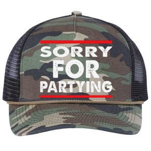 Sorry Funny For Partying Halloween Birthday Humor Retro Rope Trucker Hat Cap