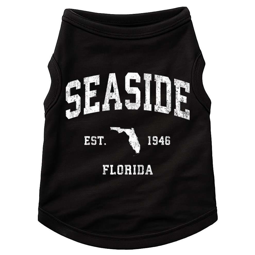 Seaside Florida Fl Vintage Athletic Doggie Tank