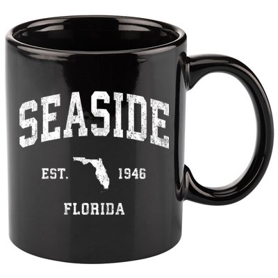 Seaside Florida Fl Vintage Athletic 11oz C Handle Ceramic Mug
