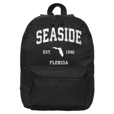Seaside Florida Fl Vintage Athletic 16 in Basic Backpack