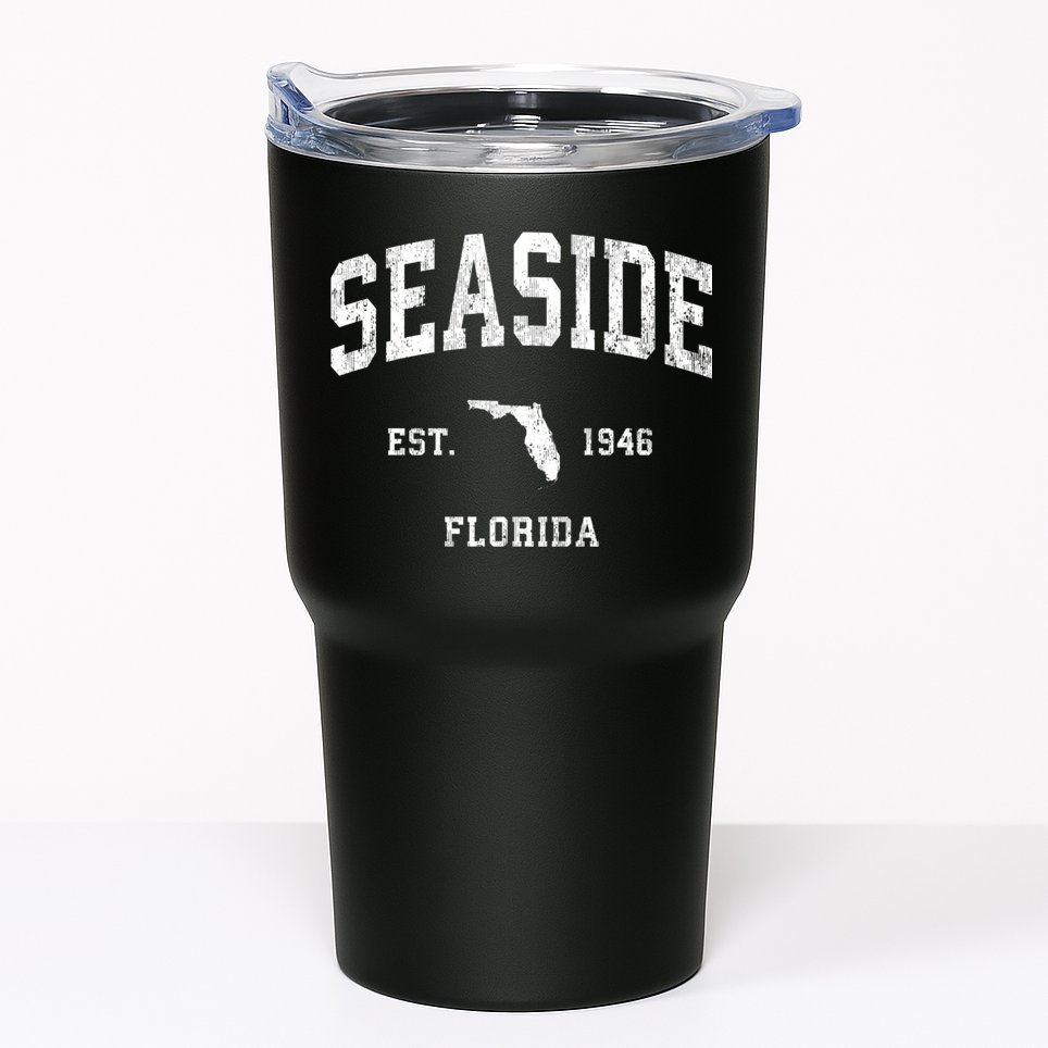 Seaside Florida Fl Vintage Athletic Tumbler