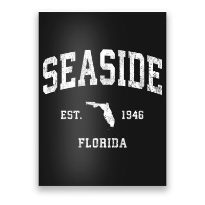 Seaside Florida Fl Vintage Athletic Poster
