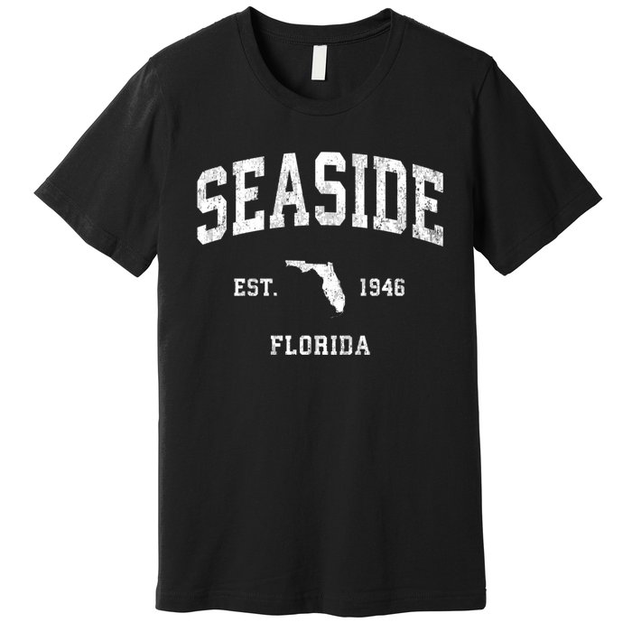 Seaside Florida Fl Vintage Athletic Premium T-Shirt