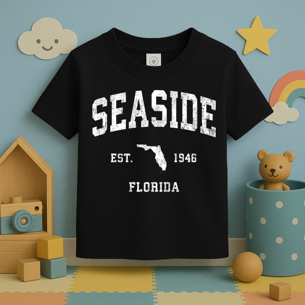 Seaside Florida Fl Vintage Athletic Toddler T-Shirt