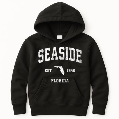 Seaside Florida Fl Vintage Athletic Kids Hoodie