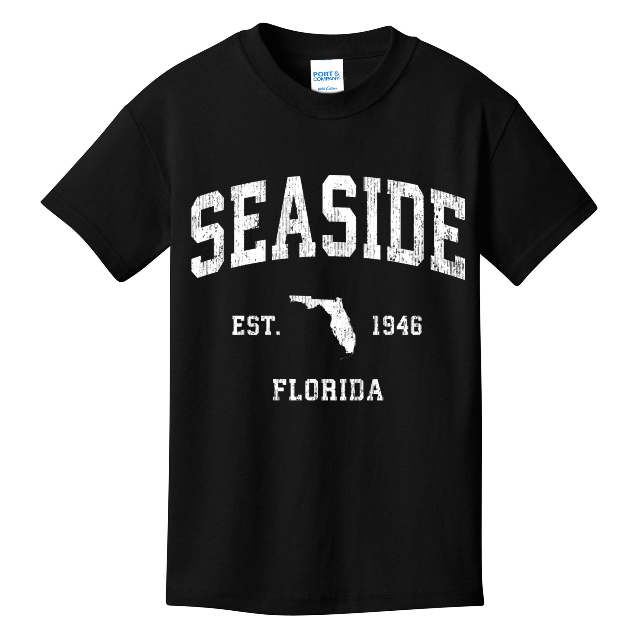 Seaside Florida Fl Vintage Athletic Kids T-Shirt