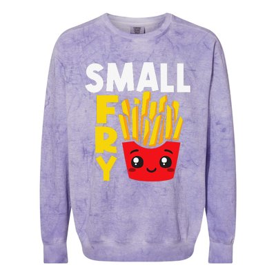 Small Fry French Fries Eater Fast Food Chips Lover Potato Colorblast Crewneck Sweatshirt