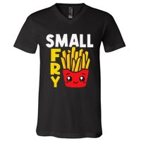 Small Fry French Fries Eater Fast Food Chips Lover Potato V-Neck T-Shirt