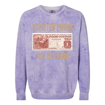 Started From Food Stamp Amounts In Each State The Bottom Colorblast Crewneck Sweatshirt