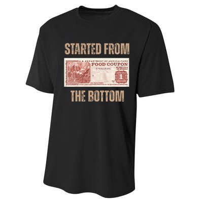 Started From Food Stamp Amounts In Each State The Bottom Performance Sprint T-Shirt