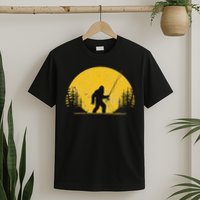 Sasquatch Fly Fishing Vintage Trout Fisherman Funny T-Shirt