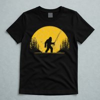 Sasquatch Fly Fishing Vintage Trout Fisherman Funny T-Shirt